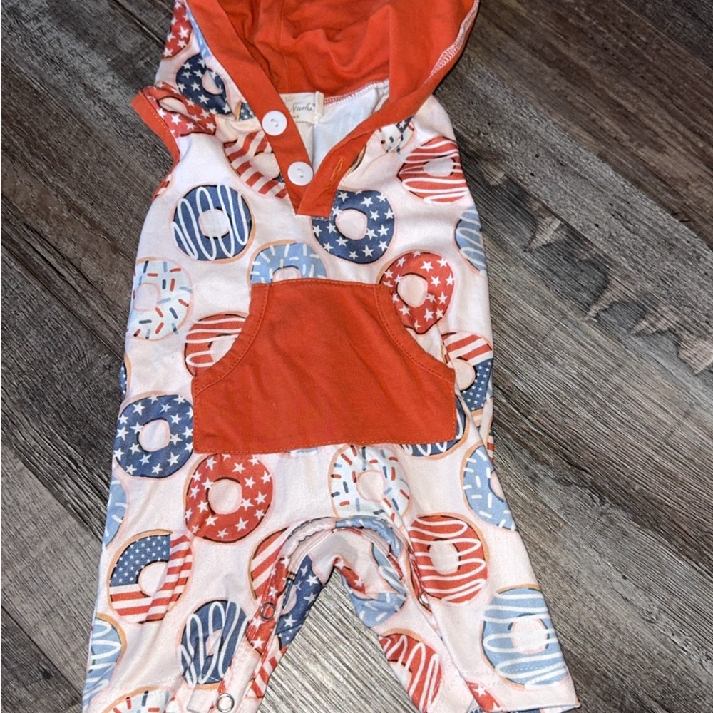 Kids Donut Print romper with Hood